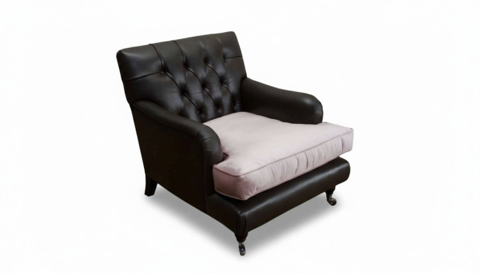 Armchair Design Sofa Relax Lounge Brown Upholstery Luxury Chesterfield New