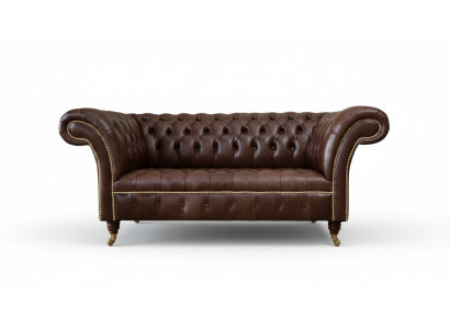 New upholstered Chesterfield two-seater sofa