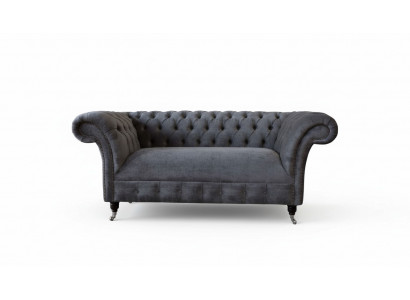 Chesterfield Couch Sofa 2 Seater Upholstered Fabric Design Luxury Sofas Textile