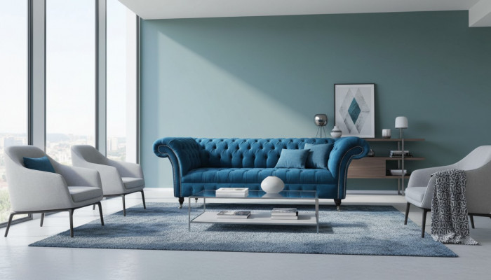 Three-seater couch upholstered Chesterfield sofa design sofas couches textile