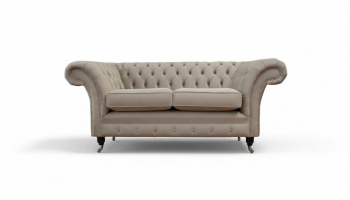 Chesterfield Textile Upholstered Sofa Design Luxury Couch Fabric Sofas 2 Seater