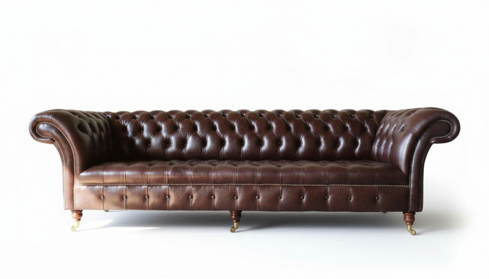 Sofa Chesterfield Couch Upholstery Seat Leather Couches Brown Designer
