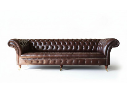 Sofa Chesterfield Couch Upholstery Seat Leather Couches Brown Designer