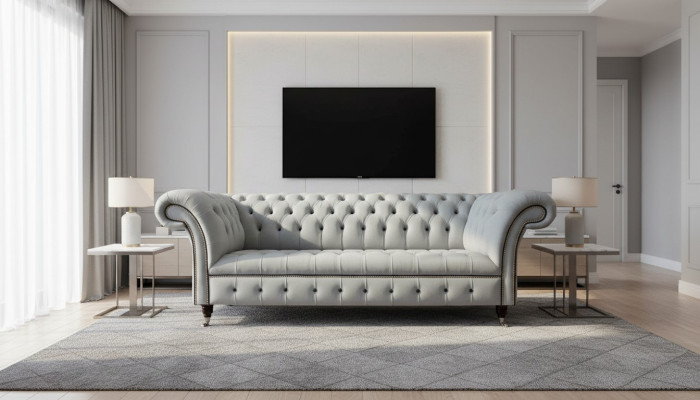 3-seater luxury Chesterfield leather sofa luxury designer couch new