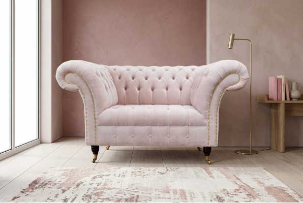 Armchair Upholstery Sofa Fabric Chesterfield Couches 1-Seater Single-Seater Pink