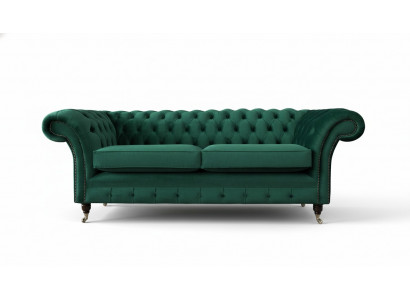 Sofa 3-seater Green Sofas Style Luxury Living Room Design Chesterfield New