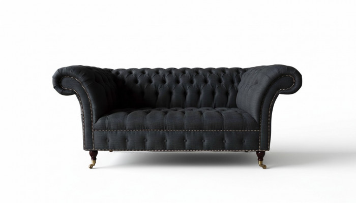 Design Chesterfield fabric couch sofa 2-seater upholstery textile fabric new