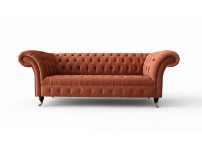 Luxury Chesterfield 3-Seater Couch Upholstery Fabric Sofas Cloth Sofa New