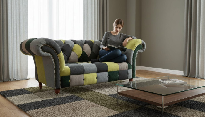 Chesterfield Couch Upholstery 2 Seater Design Textile Sofas Couches Lounge