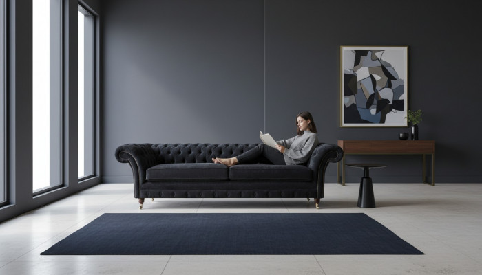 Design sofa 4-seater upholstered luxury classic textile Chesterfield sofas