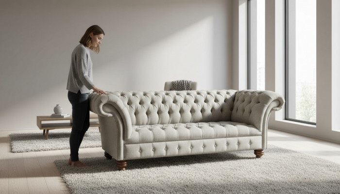 Three-seater design sofa 3-seat couches gray upholstered sofas furniture new