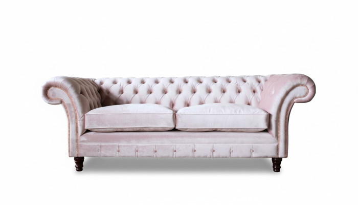 Sofa 3-seater couch furniture design Chesterfield seat textile upholstery new