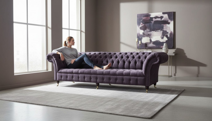 Sofa 4-seater couch upholstery design textile living room design furniture new