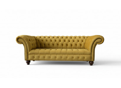 Chesterfield Yellow Sofa Upholstery 3-Seater Couches Seating Sofas Three-Seater