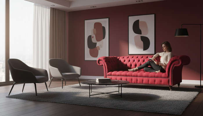 Chesterfield 3-seater three-seater design couches upholstered sofa sofas fabric