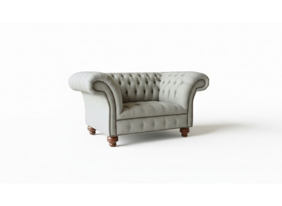 Chesterfield single-seater sofa armchair couch upholstered seating furniture textile fabric