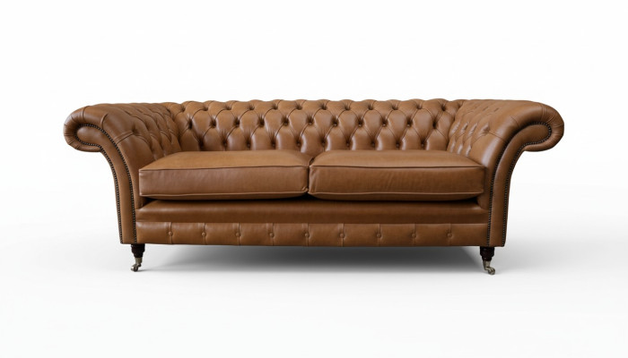Sofa 3 Seater Leather Sofas Couch Upholstery Living Room Chesterfield Three-Seater