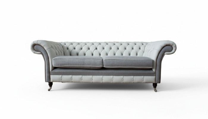 Sofa 3 seat leather furniture sofas fabric gray couch upholstery three-seater new