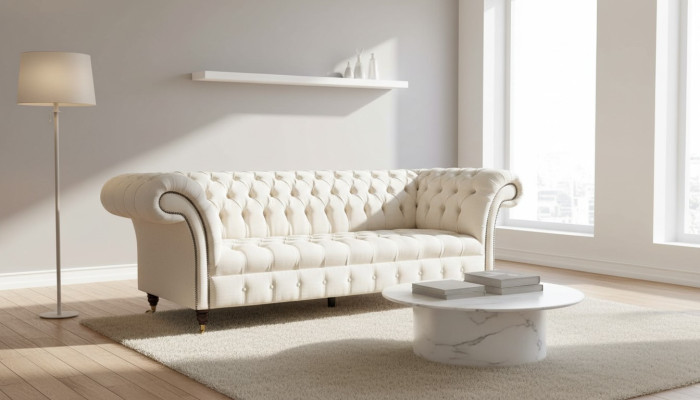 Chesterfield sofa 3-seater designer pink couches fabric upholstery textile