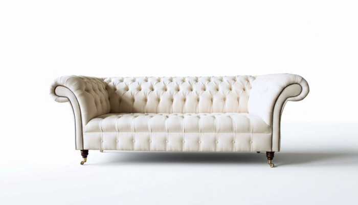 Chesterfield sofa 3-seater designer pink couches fabric upholstery textile
