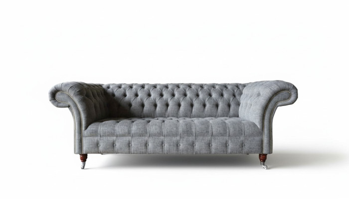 Gray Designer Couch Sofa Three-Seater Luxury Couches Furniture Sofas Textile
