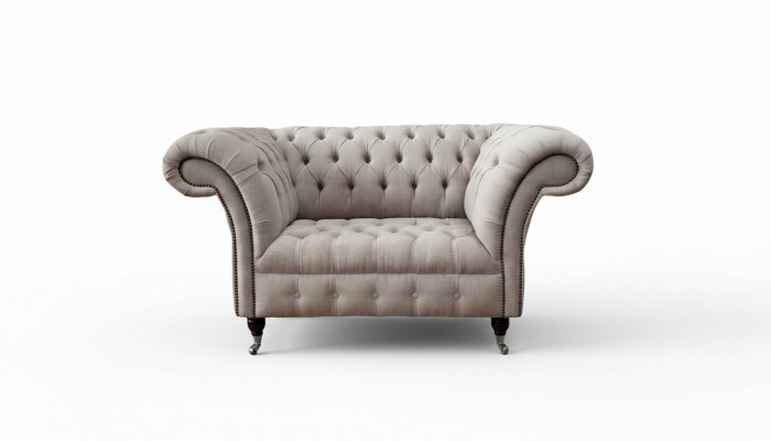 Chesterfield textile upholstered armchair 1-seater sofa design luxury fabric sofas