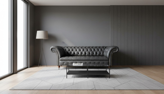 Chesterfield Design Luxury Upholstered Sofa Couch Seat Leather New Sofa New
