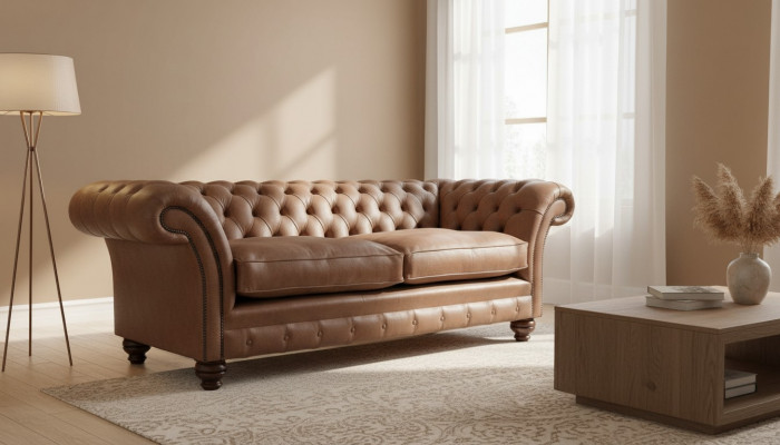 Chesterfield Sofa Design Luxury Leather Upholstery Classic Sofa 3 Seater