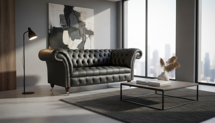 Chesterfield leather sofa couch upholstered 2 seater designer sofas couches