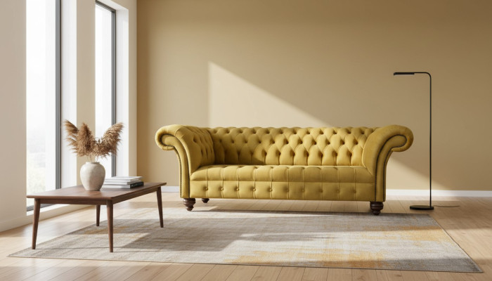 Sofa 3-seater sofas seat couch upholstery Chesterfield couches three-seater textile