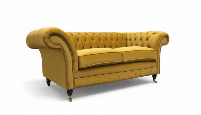 Sofa 2-seater couch upholstered sofa textile fabric Chesterfield couches new