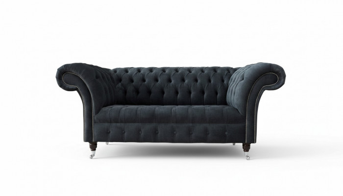 Sofa 2-seater couch design Chesterfield seat luxury textile upholstery new
