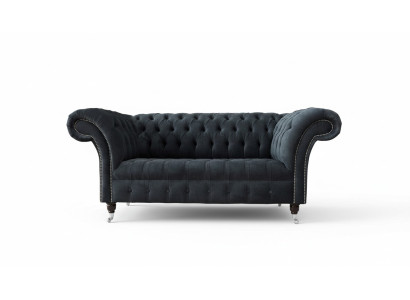 Sofa 2-seater couch design Chesterfield seat luxury textile upholstery new