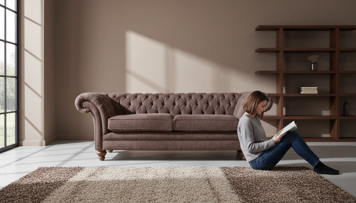 Big Chesterfield English classic style sofa couch 3-seat upholstery 230cm