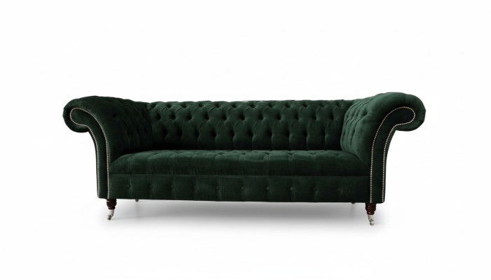 Luxury Three-Seater Green Sofa 3-Seater Sofas Seating Design Furniture Couches