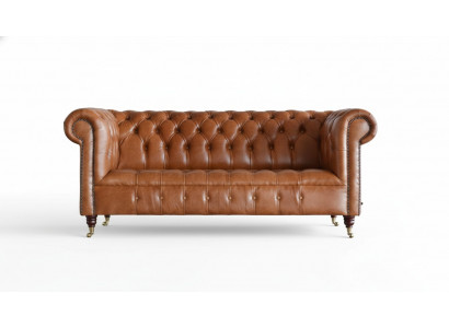 Chesterfield Sofa 3 seat Cushion Couches Sofas Couch Three-seater Brown