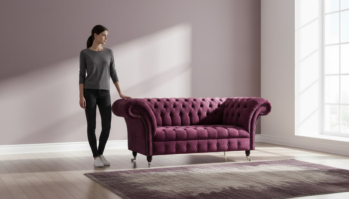 Sofa Luxury Textile Chesterfield Couch Sofas Upholstery 2 Seater Pink Design