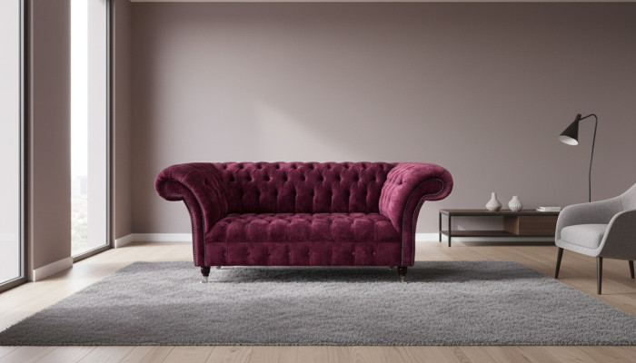 Sofa Luxury Textile Chesterfield Couch Sofas Upholstery 2 Seater Pink Design