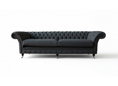 Design sofa 4-seater couch textile upholstery classic Chesterfield sofas