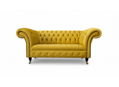 Chesterfield Couch Sofa Upholstery 2 Seater Living Room Couch Seat Yellow