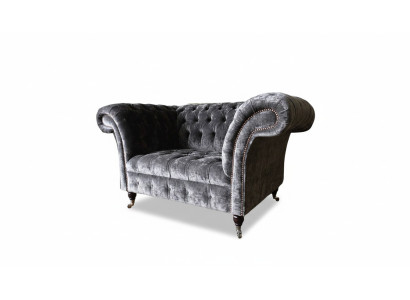 Design Chesterfield Fabric Couch Armchair 1.5-Seater Upholstered Lounge New
