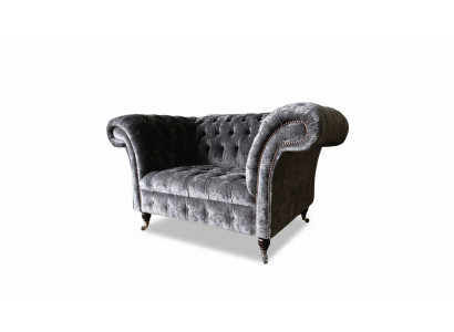 Design Chesterfield Fabric Couch Armchair 1.5-Seater Upholstered Lounge New