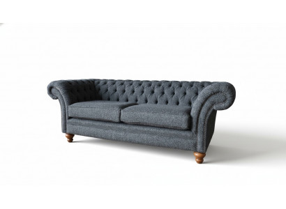 Gray Chesterfield 3-seater Gray Textile Design Couches Upholstered Sofas