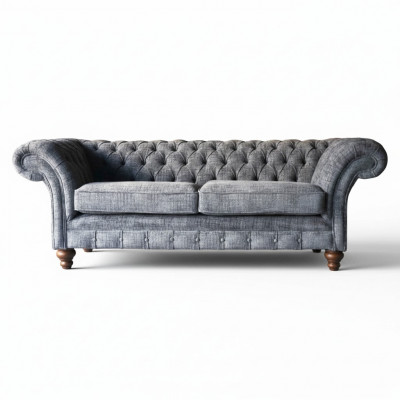 Chesterfield 3-seater couch upholstered seat fabric couches sofa new