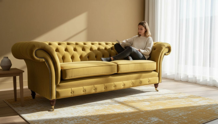 Luxury Chesterfield three-seater