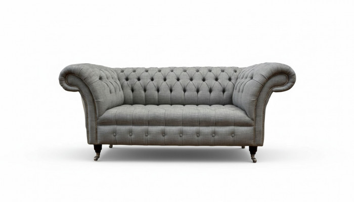 Chesterfield two-seater couch upholstered sofa textile couches fabric luxury
