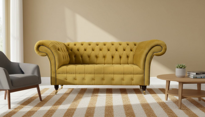 Two-seater sofa 2-seater design sofas upholstery chesterfield seat fabric textile