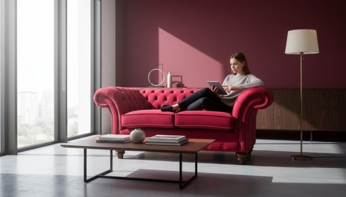 Modern Design Textile Sofa 2-Seater Couch Upholstery Luxury Sofas Chesterfield