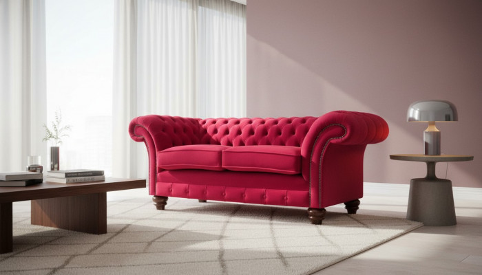 Modern Design Textile Sofa 2-Seater Couch Upholstery Luxury Sofas Chesterfield