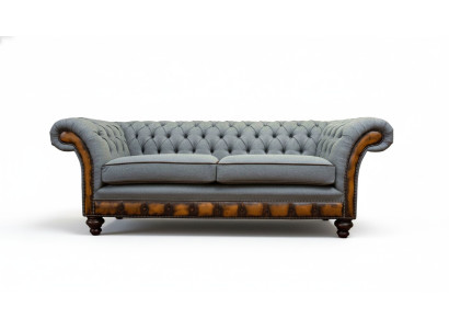 Luxury three-seater modern couch furniture gray sofas fabric textile upholstery